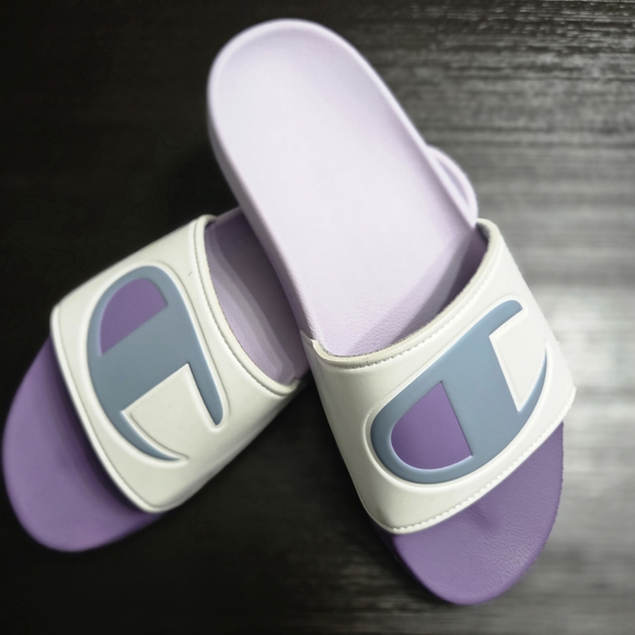 Champion Lilac & White Slide Sandals - Picture 4 of 9